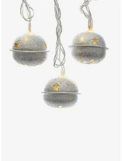 Decor Silver Bell With Warm White Led Light Set