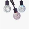 Decor Silver Tinsel 10-Light Color-Changing Led Ball Light Set