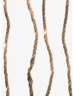 Decor Brown Burlap Rope Lights With Warm White Lights