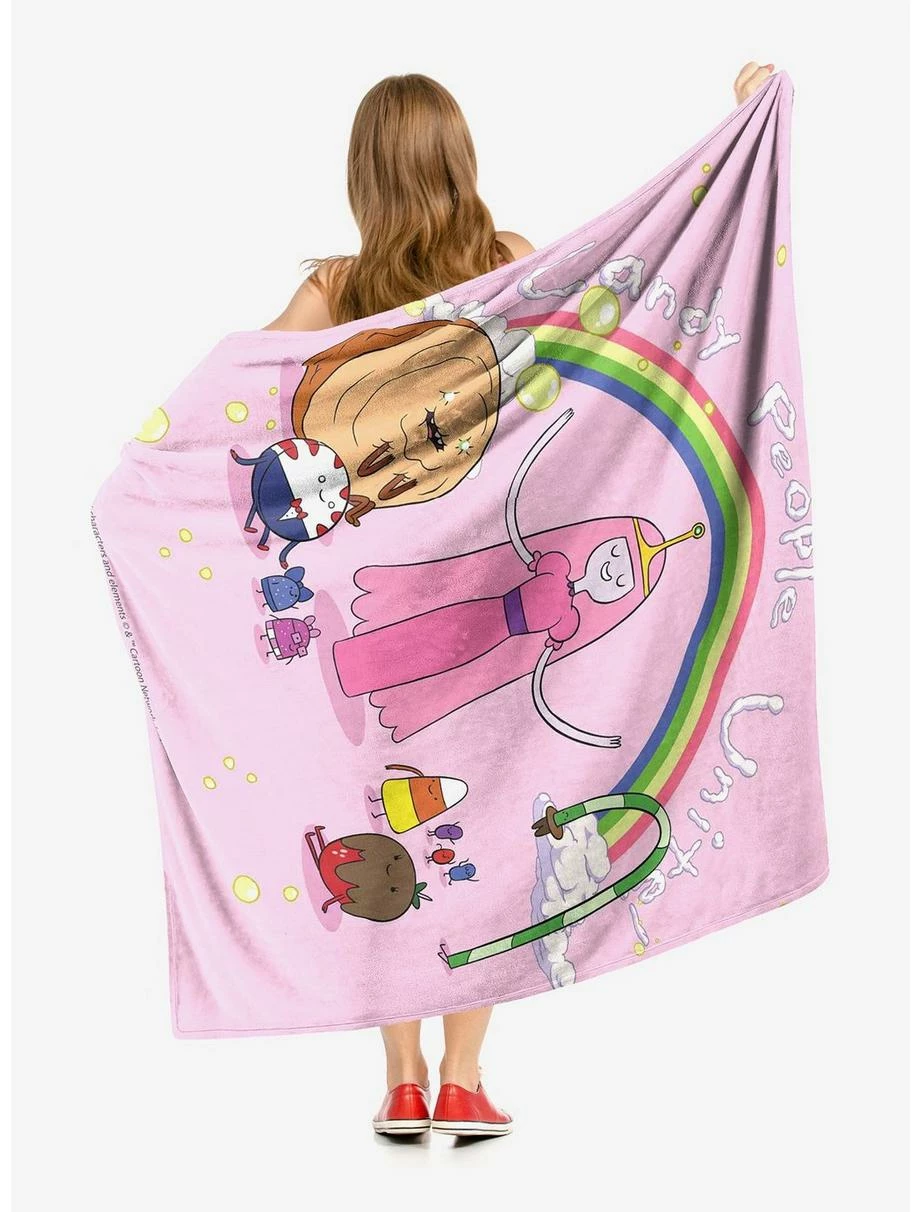 Bedroom Adventure Time Candy People Unite Throw Blanket 2 Bedroom Adventure Time Candy People Unite Throw Blanket - Image 2