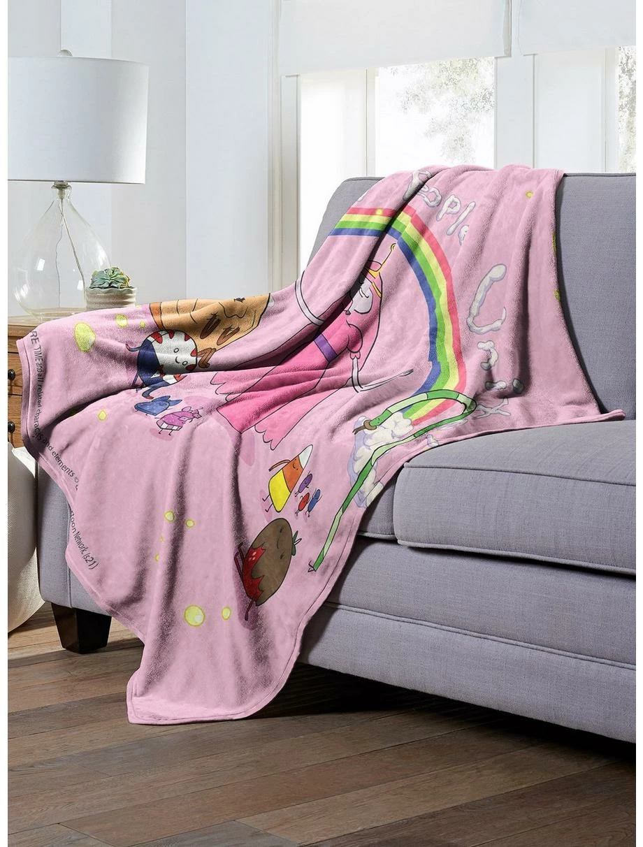 Bedroom Adventure Time Candy People Unite Throw Blanket 3 Bedroom Adventure Time Candy People Unite Throw Blanket - Image 3