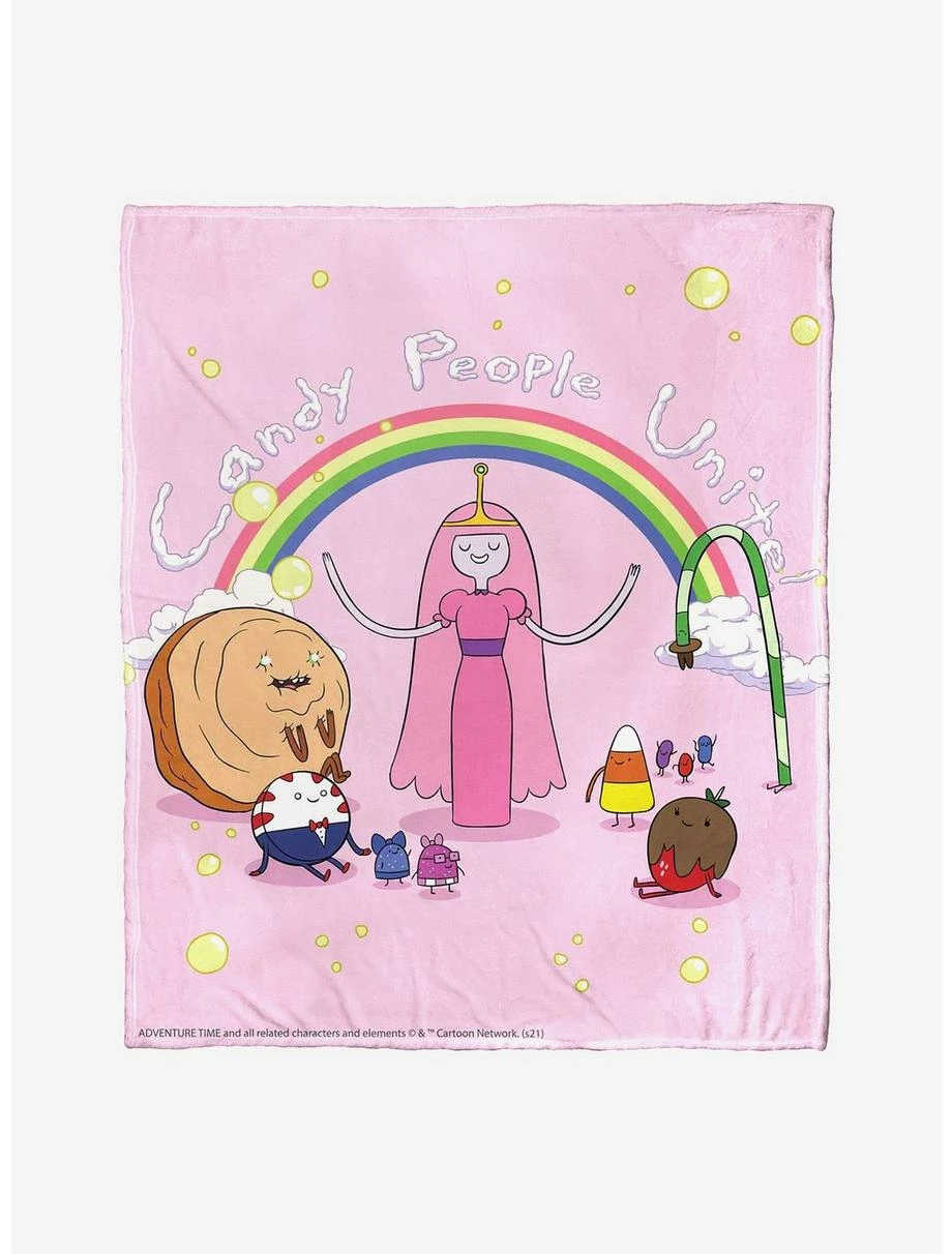 Bedroom Adventure Time Candy People Unite Throw Blanket 1 Bedroom Adventure Time Candy People Unite Throw Blanket