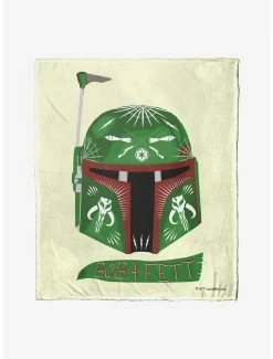 Bedroom Star Wars Boba Fett Decorated Helmet Throw Blanket