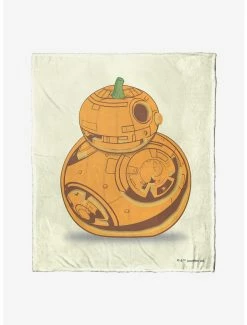Bedroom Star Wars Pumpkinfied Bb-8 Throw Blanket