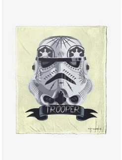 Bedroom Star Wars Storm Trooper Decorated Helmet Throw Blanket