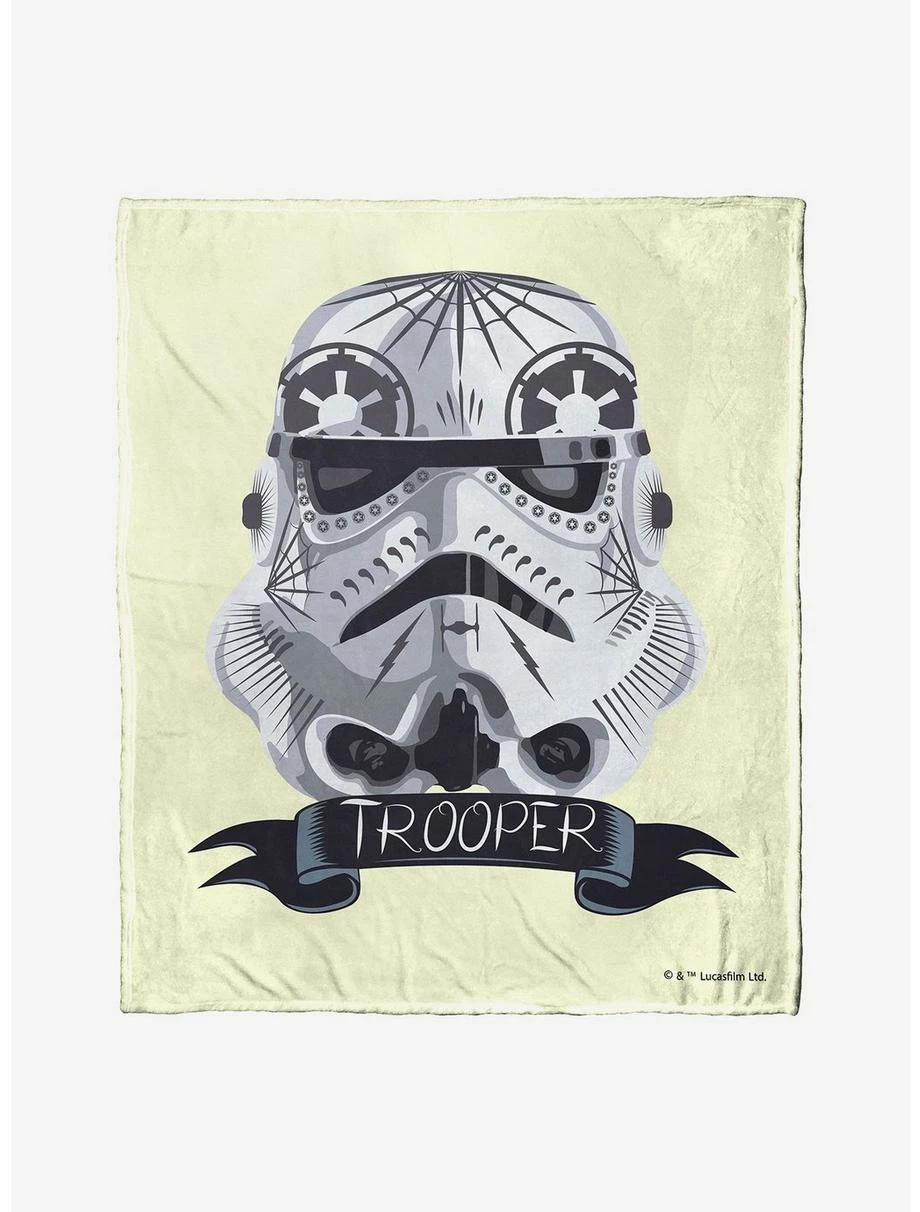 Bedroom Star Wars Storm Trooper Decorated Helmet Throw Blanket