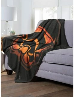 Bedroom Star Wars Storm Trooper Jack-O'-Lantern Throw Blanket -Boxlunch Shop 19293378 av2