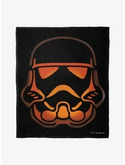 Bedroom Star Wars Storm Trooper Jack-O'-Lantern Throw Blanket