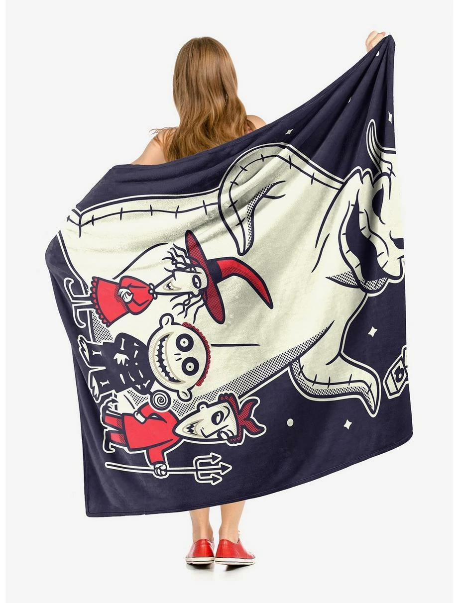 Bedroom The Nightmare Before Christmas Terror Trio Throw Blanket - Image 2