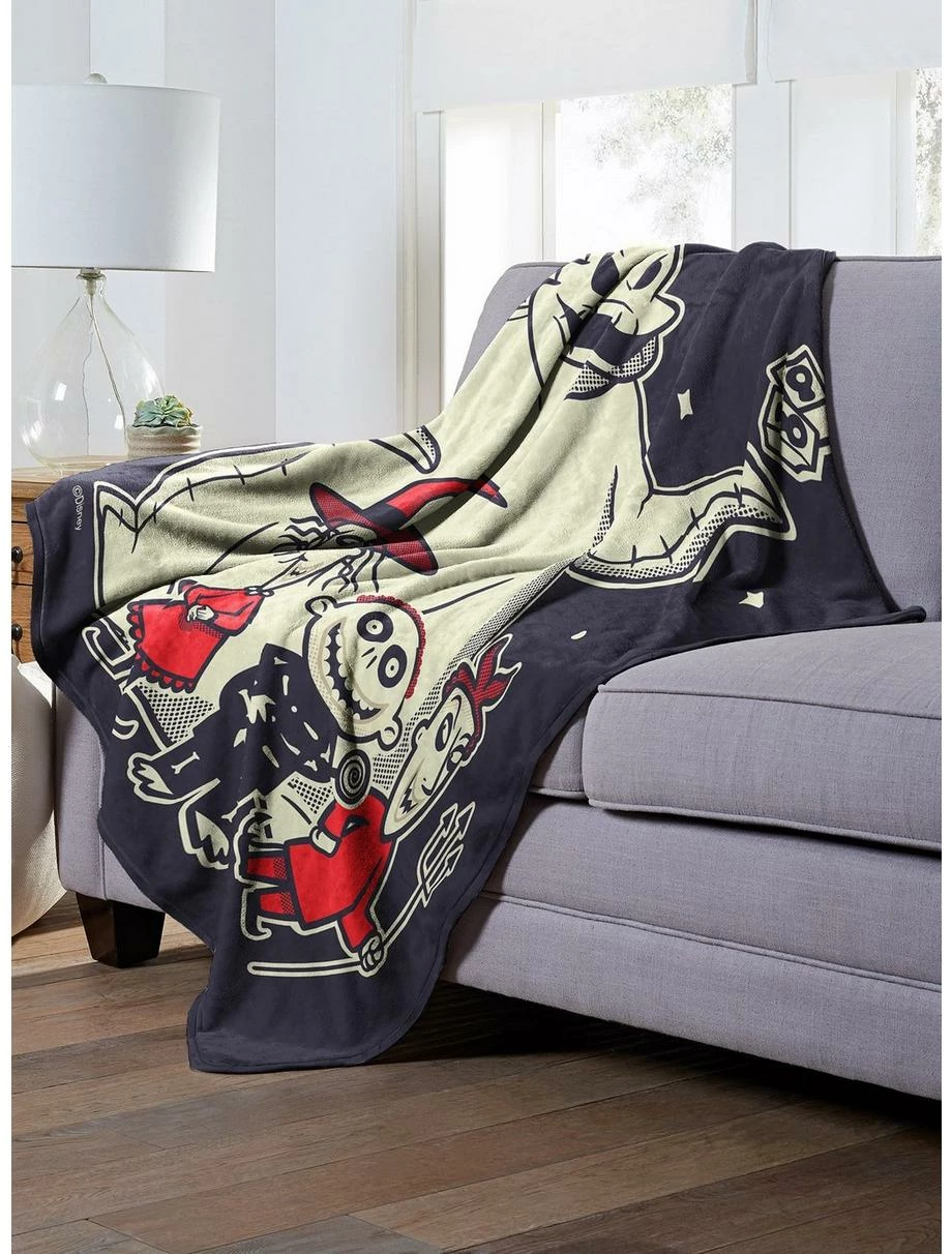 Bedroom The Nightmare Before Christmas Terror Trio Throw Blanket - Image 3