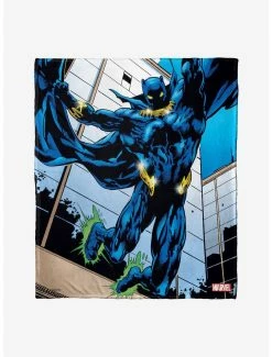 Bedroom Marvel Black Panther Jumping Off Throw Blanket