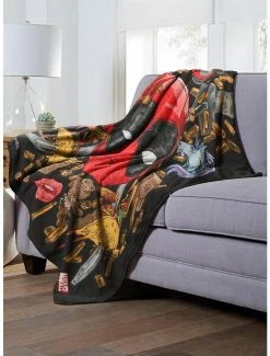 Bedroom Marvel Deadpool Everything Deadpool Throw Blanket -Boxlunch Shop 19293440 av2