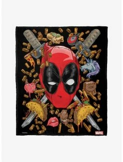 Bedroom Marvel Deadpool Everything Deadpool Throw Blanket