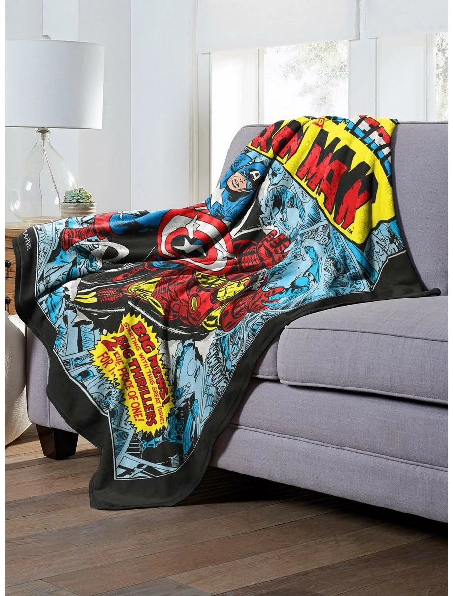 Bedroom Marvel Future Fight Double Feature Throw Blanket 3 Bedroom Marvel Future Fight Double Feature Throw Blanket - Image 3