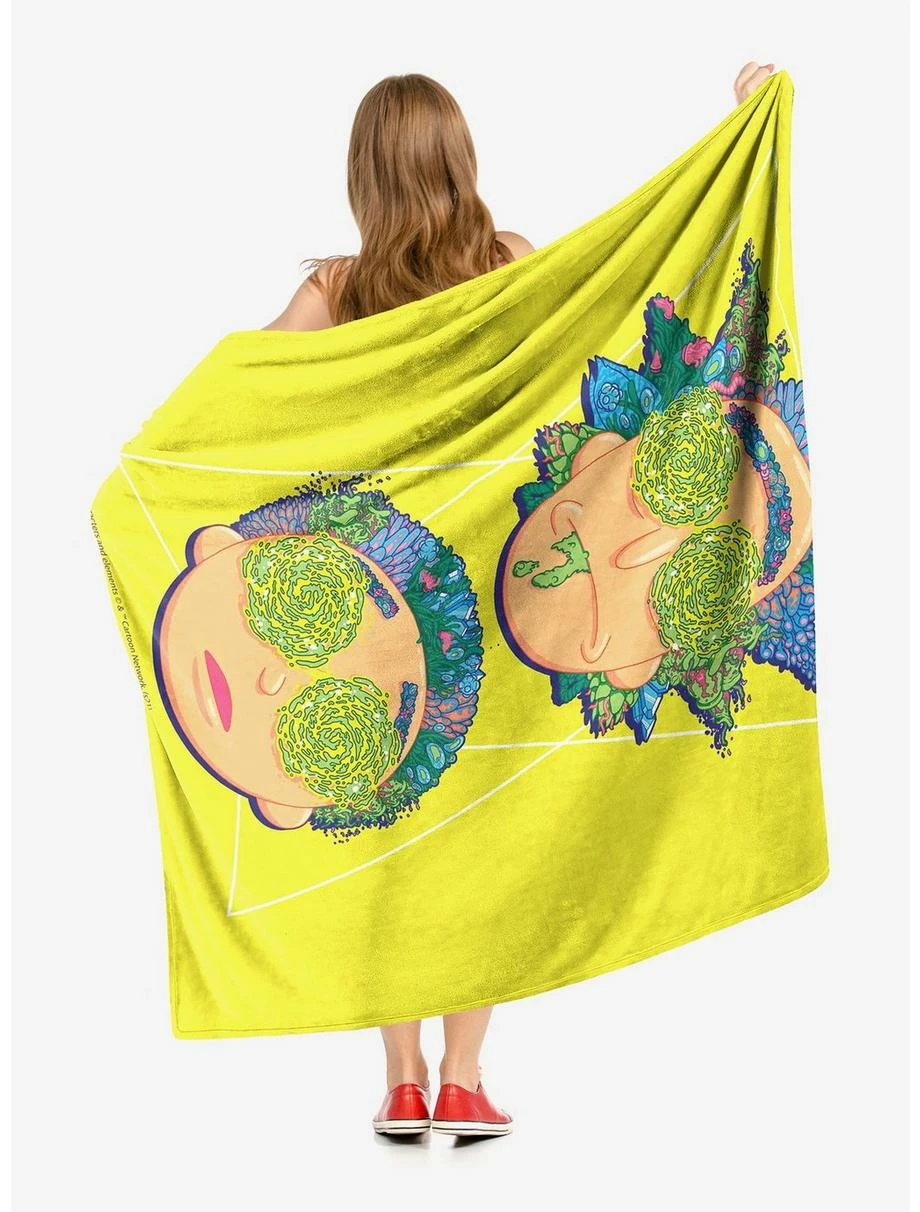 Bedroom Rick And Morty Flora Head Throw Blanket 2 Bedroom Rick And Morty Flora Head Throw Blanket - Image 2