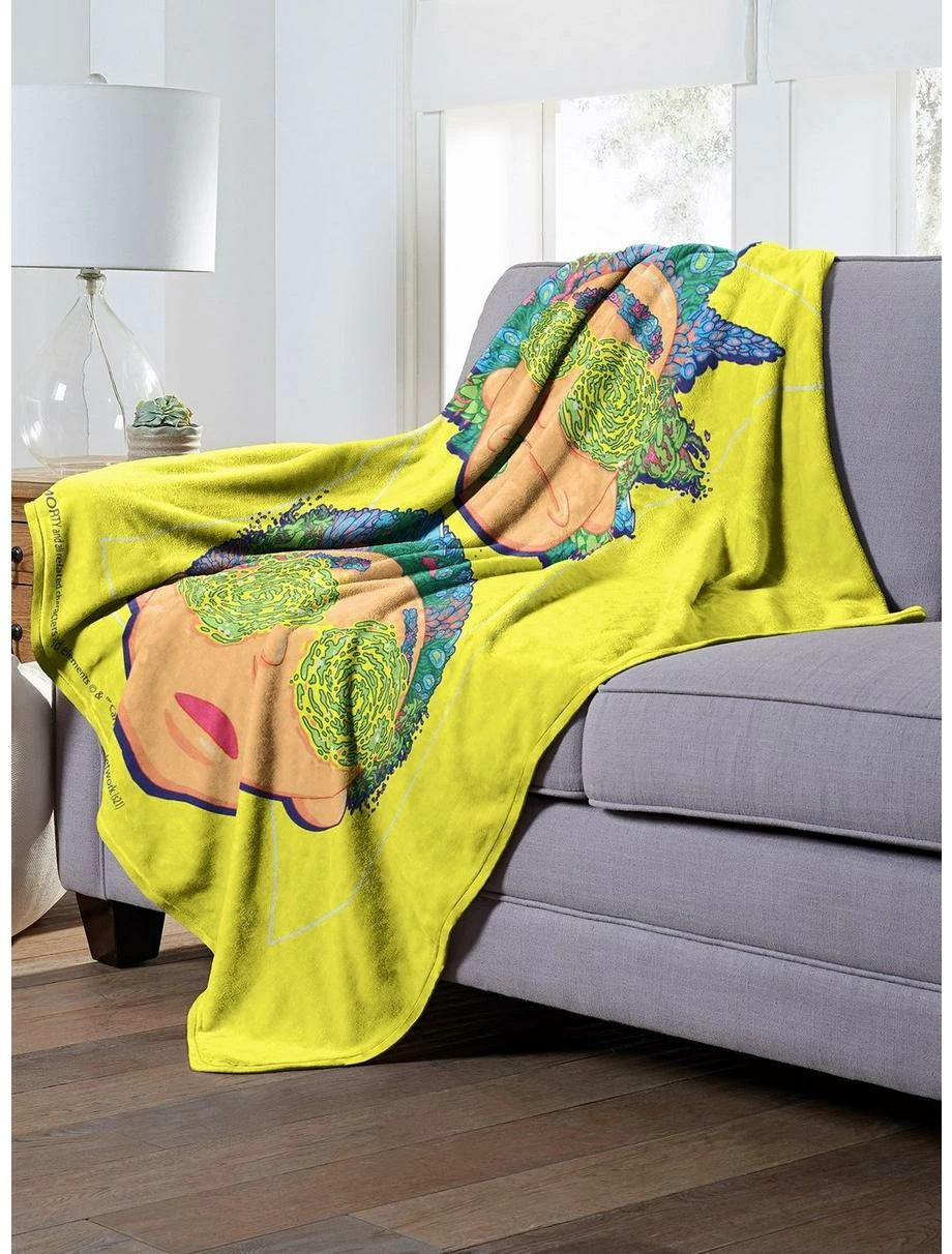 Bedroom Rick And Morty Flora Head Throw Blanket 3 Bedroom Rick And Morty Flora Head Throw Blanket - Image 3