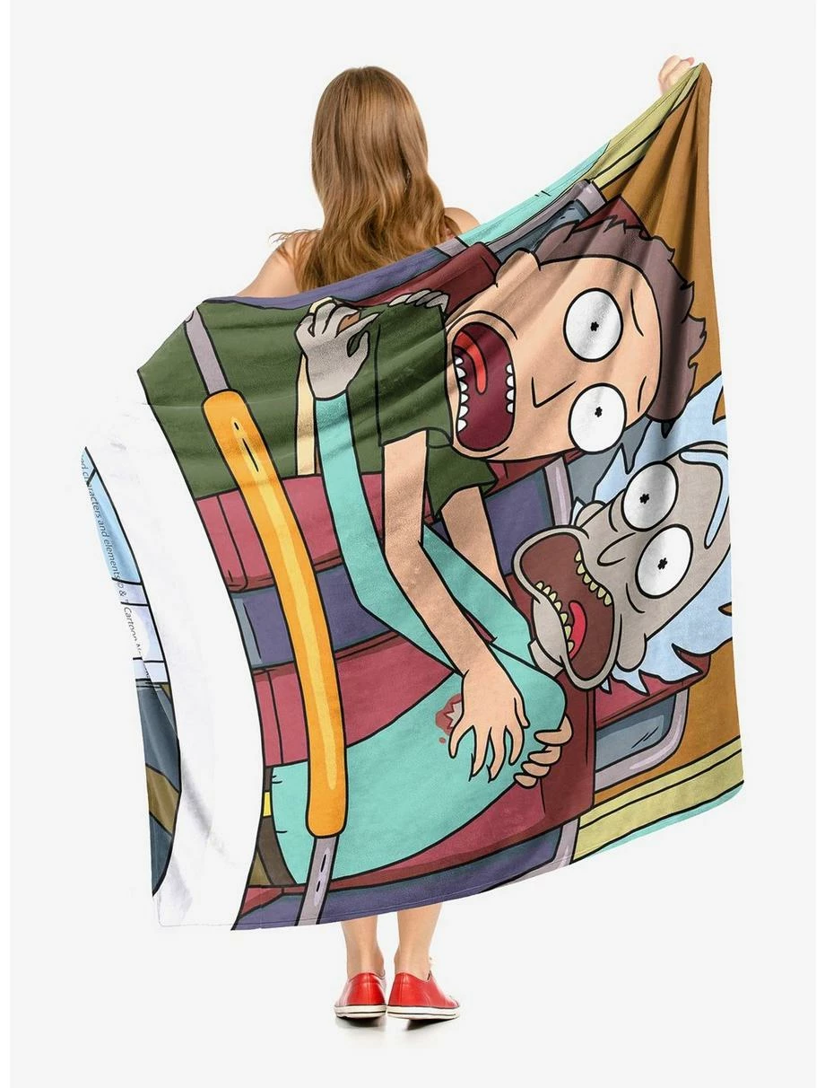Bedroom Rick And Morty Hold On Throw Blanket - Image 2