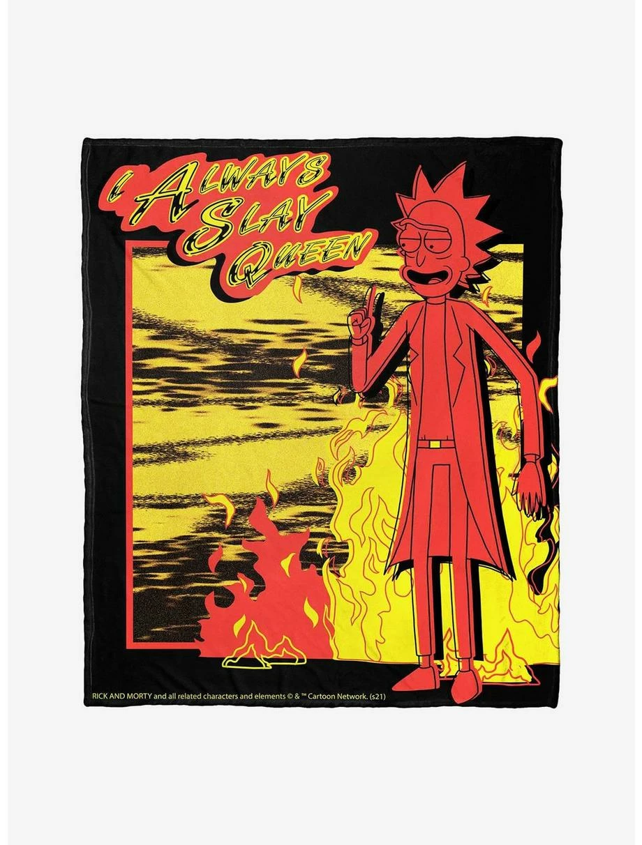 Bedroom Rick And Morty Slay Queen Throw Blanket 1 Bedroom Rick And Morty Slay Queen Throw Blanket