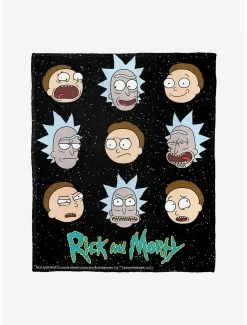 Bedroom Rick And Morty Talking Heads Throw Blanket