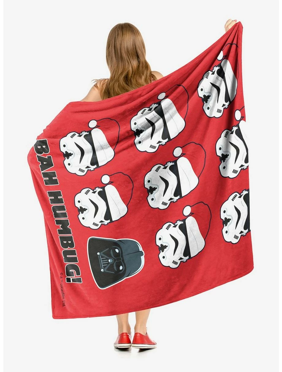 Bedroom Star Wars Bah Humbug Throw Blanket - Image 2