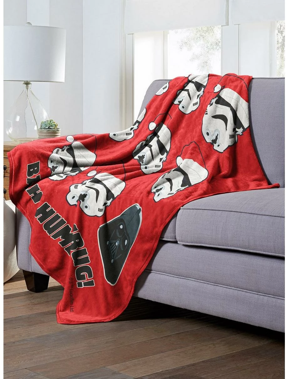 Bedroom Star Wars Bah Humbug Throw Blanket - Image 3