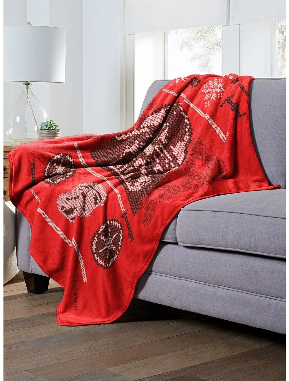 Bedroom Star Wars Sith Xmas Sweater Throw Blanket - Image 3