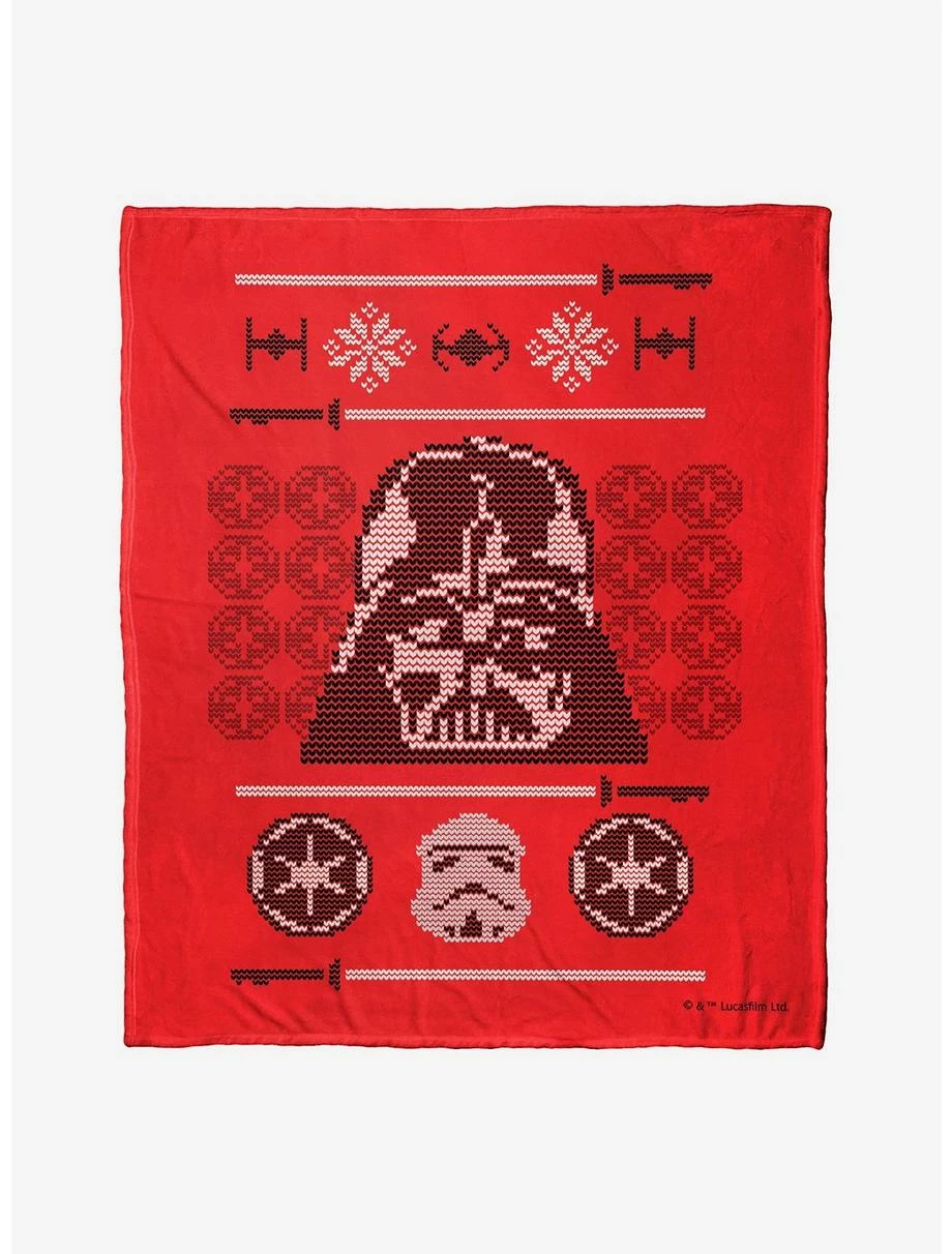 Bedroom Star Wars Sith Xmas Sweater Throw Blanket