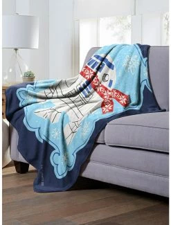 Bedroom Star Wars Snowy R2D2 Throw Blanket -Boxlunch Shop 19293675 av2