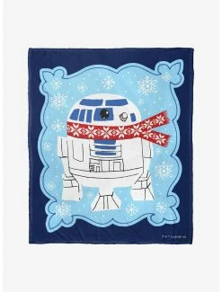 Bedroom Star Wars Snowy R2D2 Throw Blanket