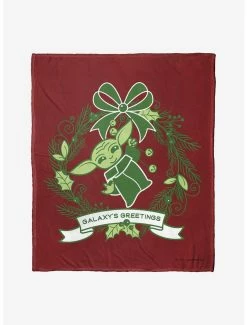 Bedroom Star Wars The Mandalorian Grogu Wreath Throw Blanket