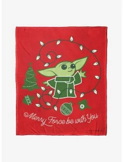 Bedroom Star Wars The Mandalorian Merry Force Throw Blanket