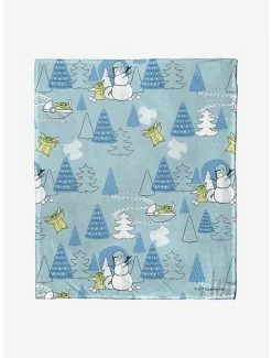 Bedroom Star Wars The Mandalorian Winter Wonderland Throw Blanket