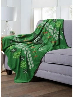 Bedroom Star Wars Yoda Xmas Sweater Throw Blanket -Boxlunch Shop 19293701 av2