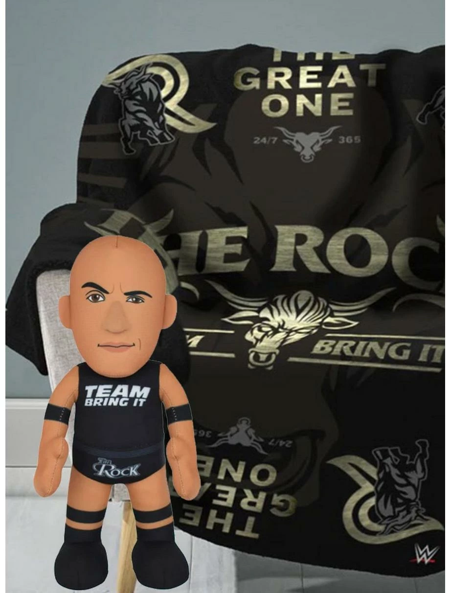 Bedroom WWE The Rock Sleep Squad X Plush: Throw Blanket & Plush Bundle 1 Bedroom WWE The Rock Sleep Squad X Plush: Throw Blanket & Plush Bundle